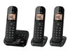 Panasonic KX-TGC423EB - cordless phone - answering system with caller ID/call waiting + 2 additional handsets - 3-way call capability