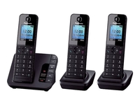 Panasonic KX-TGH223E - cordless phone - answering system with caller ID/call waiting + 2 additional handsets - 3-way call capability