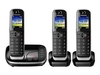 Panasonic KX-TGJ323EB - cordless phone - answering system with caller ID + 2 additional handsets - 3-way call capability