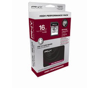PNY B-SD16GHPER/LECFL-RB Class 10 SDHC Memory Card with USB 3.0 Memory Card Reader - 16 GB