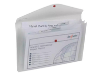 Snopake Polyfile Trio Foolscap - expanding file - capacity: 150 sheets - tabbed - clear (pack of 5)