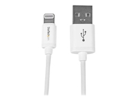 StarTech.com 0.3m (11in) Short White Apple 8-pin Lightning Connector to USB Cable for iPhone / iPod / iPad - Charge and Sync Cable (USBLT30CMW) - Lightning cable - Lightning / USB - 30 cm