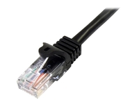 StarTech.com 0.5m Black Cat5e / Cat 5 Snagless Ethernet Patch Cable 0.5 m - patch cable - 50 cm - black