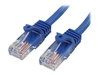 StarTech.com 0.5m Blue Cat5e / Cat 5 Snagless Ethernet Patch Cable 0.5 m - patch cable - 50 cm - blue
