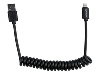 StarTech.com 0.6m 2ft Coiled Black Apple 8-pin Lightning to USB Cable for iPhone iPod iPad - Coiled Lightning Cable - Charge & Sync - 60cm (USBCLT60CMB) - Lightning cable - Lightning / USB - 60 cm