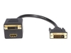 StarTech.com 1 ft DVI-D to DVI-D & HDMI Splitter Cable - M/F - Dual Link - Black - Video Splitter (DVISPL1DH) - video splitter - HDMI / DVI - 30.5 cm