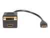 StarTech.com 1 ft HDMI Splitter Cable - HDMI to HDMI and DVI-D - M/F - video splitter - HDMI / DVI - 30.5 cm