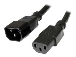 StarTech.com 1 ft Standard Computer Power Cord Extension - C14 to C13 - power extension cable - 30 cm