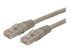 StarTech.com 10 ft Gray Cat6 / Cat 6 Molded Patch Cable 10ft - patch cable - 3 m - grey