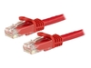 StarTech.com 10 ft Red Cat6 / Cat 6 Snagless Patch Cable 10ft - patch cable - 3 m - red