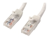 StarTech.com 10 ft White Cat6 / Cat 6 Snagless Patch Cable 10ft - patch cable - 3 m - white