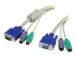 StarTech.com 15 ft 3-in-1 PS/2 KVM Extension Cable - keyboard / video / mouse (KVM) extension cable - 4.6 m