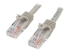 StarTech.com 15m Gray Cat5e / Cat 5 Snagless Patch Cable - patch cable - 15 m - grey