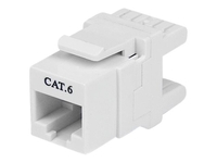StarTech.com 180 Degree Cat 6 Keystone Jack - RJ45 Ethernet Cat6 Wall Jack White - 110 Type - Keystone Jack 180 Degree 110 UTP (C6KEY110SWH) - keystone jack