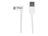 StarTech.com 1m 3 ft Angled Lightning to USB Cable - White - Angled Lightning Cable for iPhone / iPod / iPad - Apple MFi Certified (USBLT1MWR) - Lightning cable - 1 m