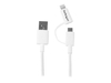 StarTech.com 1m (3ft) Apple Lightning or Micro USB to USB Cable for iPhone / iPod / iPad - White - Apple MFi Certified (LTUB1MWH) - charging / data cable - Lightning / USB - 1 m