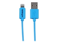 StarTech.com 1m 3ft Blue Apple 8pin Lightning to USB Cable iPhone iPod iPad - Colored Lightning Charge Sync Cable for Blue iPhone 5c (USBLT1MBL) - Lightning cable - Lightning / USB - 1 m