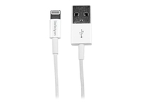 StarTech.com 1m 3ft White Apple 8-pin Slim Lightning to USB Cable for iPhone iPod iPad - Thin Apple Lightning to USB Charger / Sync Cable (USBLT1MWS) - Lightning cable - Lightning / USB - 1 m