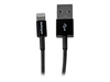 StarTech.com 1m Black Apple Slim Lightning to USB Cable for iPhone iPad - Lightning cable - Lightning / USB - 1 m