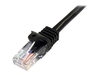 StarTech.com 1m Black Cat5e / Cat 5 Snagless Patch Cable - patch cable - 1 m - black