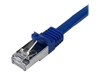StarTech.com 1m CAT6 Ethernet Cable,  10 Gigabit Shielded Snagless RJ45 100W PoE Patch Cord,  CAT 6 10GbE SFTP Network Cable w/Strain Relief,  Blue,  Fluke Tested/Wiring is UL Certified/TIA - Category 6 - 26AWG (N6SPAT1MBL) - patch cable - 1 m - blue