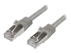 StarTech.com 1m CAT6 Ethernet Cable,  10 Gigabit Shielded Snagless RJ45 100W PoE Patch Cord,  CAT 6 10GbE SFTP Network Cable w/Strain Relief,  Grey,  Fluke Tested/Wiring is UL Certified/TIA - Category 6 - 26AWG (N6SPAT1MGR) - patch cable - 1 m - grey