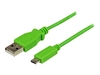 StarTech.com 1m Green Mobile Charge Sync USB to Slim Micro USB Cable Phones & Tablets A to Micro B M/M - Thin Micro USB Charging Cable (USBAUB1MGN) - USB cable - Micro-USB Type B to USB - 1 m