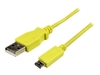 StarTech.com 1m Yellow Mobile Charge Sync USB to Slim Micro USB Cable - Phones & Tablets - A to Micro B M/M - Thin Micro USB Charge Cable (USBAUB1MYL) - USB cable - Micro-USB Type B to USB - 1 m