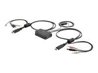 StarTech.com 2 Port DisplayPort Cable KVM Switch with Audio & Remote Control - 2560x1600 @60Hz- USB Powered - Dual Port DP USB KVM Switch (SV211DPUA) - KVM / audio switch - 2 ports