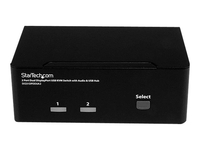 StarTech.com 2-Port DisplayPort KVM Switch - Dual-Monitor - 4K 60 - with Audio & USB Peripheral Support - DP 1.2 - USB Hub (SV231DPDDUA2) - KVM / audio / USB switch - 2 ports