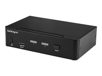StarTech.com 2 Port DisplayPort KVM Switch,  4K 60Hz,  Single Display,  Dual Port UHD DP 1.2 USB KVM Switch with Integrated USB 3.0 Hub and Audio,  Dell,  HP,  Apple,  Lenovo,  TAA Compliant - Keyboard/Video/Mouse Switch (SV231DPU34K) - KVM / audio / USB switch -