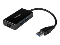 StarTech.com 2 Port USB 3.0 Hub with Ethernet - USB 3.0 x 2 - Gigabit Ethernet Network Adapter for Windows / Mac / Chrome (USB31000S2H) - network adapter