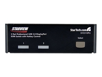 StarTech.com 2 Port USB DisplayPort KVM Switch with Hotkey Control - KVM / audio switch - 2 ports - desktop