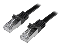 StarTech.com 2m CAT6 Ethernet Cable,  10 Gigabit Shielded Snagless RJ45 100W PoE Patch Cord,  CAT 6 10GbE SFTP Network Cable w/Strain Relief,  Black,  Fluke Tested/Wiring is UL Certified/TIA - Category 6 - 26AWG (N6SPAT2MBK) - patch cable - 2 m - black