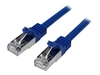 StarTech.com 2m CAT6 Ethernet Cable,  10 Gigabit Shielded Snagless RJ45 100W PoE Patch Cord,  CAT 6 10GbE SFTP Network Cable w/Strain Relief,  Blue,  Fluke Tested/Wiring is UL Certified/TIA - Category 6 - 26AWG (N6SPAT2MBL) - patch cable - 2 m - blue