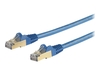 StarTech.com 2m CAT6A Ethernet Cable,  10 Gigabit Shielded Snagless RJ45 100W PoE Patch Cord,  CAT 6A 10GbE STP Network Cable w/Strain Relief,  Blue,  Fluke Tested/UL Certified Wiring/TIA - Category 6A - 26AWG (6ASPAT2MBL) - patch cable - 2 m - blue