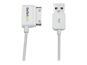 StarTech.com 2m Right Angle Apple 30-pin Dock to USB Cable iPhone iPod iPad - charging / data cable - 2 m