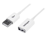 StarTech.com 2m White USB 2.0 Extension Cable Cord - A to A - USB Male to Female Cable - 1x USB A (M),  1x USB A (F) - White,  2 meter (USBEXTPAA2MW) - USB extension cable - 2 m