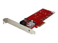 StarTech.com 2x M.2 NGFF SSD RAID Controller Card plus 2x SATA III Ports - PCIe - Two Slot PCI Express M.2 RAID Card plus Two SATA Ports (PEXM2SAT3422) - storage controller (RAID) - M.2 Card / SATA 6Gb/s - PCIe 2.0 x2