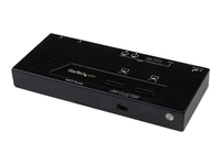StarTech.com 2x2 HDMI Matrix Switch with Remote - 1080p Automatic & Priority Switcher - Video Wall Auto Selector Splitter Box - Audio Out (VS222HDQ) - video/audio switch - 2 ports