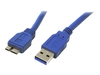 StarTech.com 3 ft. (0.9 m) USB 3.0 to Micro B Cable - SuperSpeed USB 3.0 5Gbps - Shielded USB A to USB Micro B - Blue - USB 3.0 Cable (USB3SAUB3) - USB cable - 90 cm