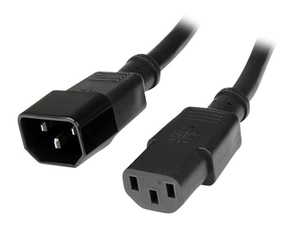 StarTech.com 3 ft 14AWG Computer Power Cord Extension - C14 to C13 - power extension cable - 90 cm