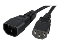StarTech.com 3 ft Standard Computer Power Cord Extension - C14 to C13 - Power extension cable - IEC 60320 C14 to IEC 60320 C13 - 3 ft - black - PXT1003 - power extension cable - 92 cm