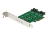 StarTech.com 3-port M.2 SSD (NGFF) Adapter Card - Supports 1x PCIe (NVMe) M.2 SSD,  2x SATA III M.2 SSDs - PCIe 3.0 Adapter (PEXM2SAT32N1) - interface adapter - M.2 Card / SATA 6Gb/s - PCIe 3.0