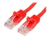 StarTech.com 30 ft Red Cat5e / Cat 5 Snagless Patch Cable 30ft - patch cable - 9.1 m - red