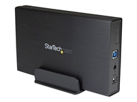 StarTech.com 3.5in Black Aluminum USB 3.0 External SATA III SSD / HDD Enclosure with UASP for SATA 6Gbps - 3.5" SATA Hard Drive Enclosure (S3510BMU33) - storage enclosure - SATA 6Gb/s - USB 3.0