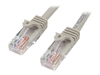 StarTech.com 3m Gray Cat5e / Cat 5 Snagless Patch Cable - patch cable - 3 m - grey