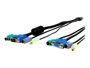 StarTech.com 4-in-1 PS/2 KVM Extension Cable - keyboard / video / mouse / audio extension cable - 7.6 m