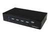 StarTech.com 4 Port DisplayPort KVM Switch - DP KVM Switch with Audio and Built-in USB 3.0 Hub for Peripherals - 4K 30Hz (SV431DPU3A2) - KVM / USB switch - 4 ports - rack-mountable