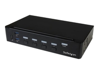 StarTech.com 4 Port DisplayPort KVM Switch - DP KVM Switch with Audio and Built-in USB 3.0 Hub for Peripherals - 4K 30Hz (SV431DPU3A2) - KVM / USB switch - 4 ports - rack-mountable